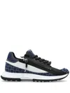 Givenchy Two-tone Denim And Synthetic Leather Spectre Sneakers In Blue