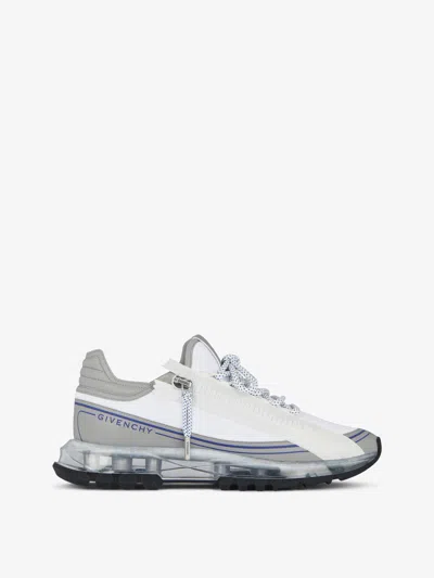 Givenchy Streamlined White Sneakers With Transparent Sole In Multi