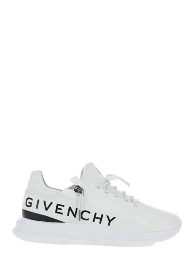 GIVENCHY GIVENCHY SPECTRE' WHITE LOW TOP SNEAKERS WITH ZIP AND LOGO IN LEATHER
