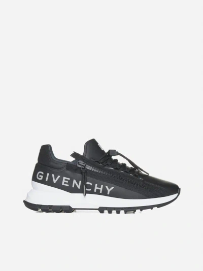 Givenchy Spectre Zip Runners Leather Sneakers In Black White