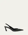 Givenchy Spiky Mixed Leather Slingback Pumps In Black