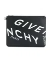 Givenchy Split Logo Print Clutch In Black
