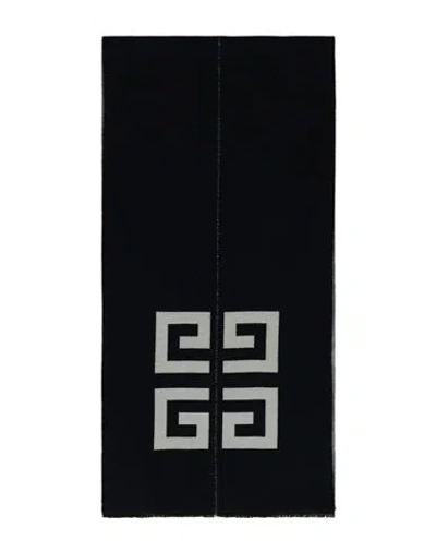 Givenchy Split Logo Scarf Man Scarf Blue Size - Wool In Navy
