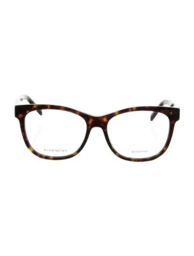 Pre-owned Givenchy Square Eyeglasses In Brown