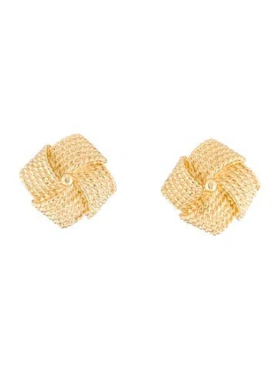 Pre-owned Givenchy Square Knot Rope Clip-on Earrings In Multi