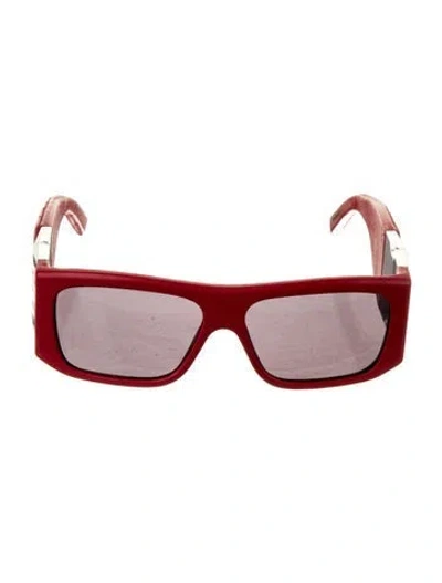 Pre-owned Givenchy Square Mirrored Sunglasses In Red