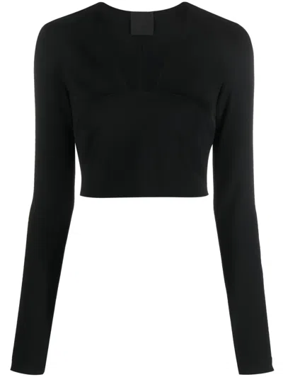 GIVENCHY SQUARE-NECK CROPPED TOP