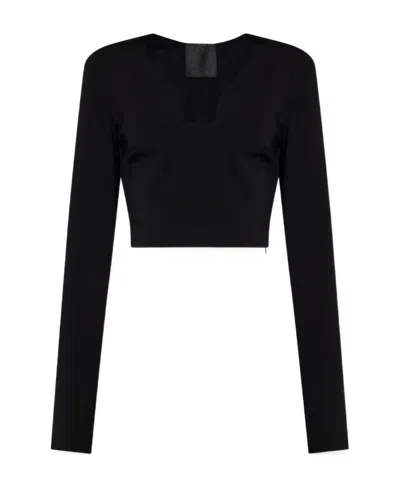Givenchy Square-neck Cropped Top In Black