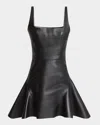 Givenchy Mini Robe À Bretelles En Cuir In Black