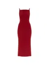 Givenchy Womens Dark Red Square-neck Satin-crepe Midi Dress In Red
