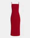 Givenchy Square-neck Sleeveless Midi Dress In Red