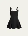 Givenchy Fluted Mini Dress In Black