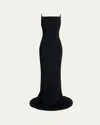 Givenchy Square-neck Trumpet Gown In Black