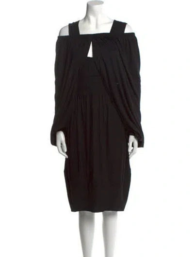 Pre-owned Givenchy Square Neckline Knee-length Dress In Black