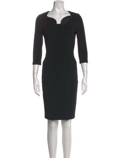 Pre-owned Givenchy Square Neckline Knee-length Dress In Black
