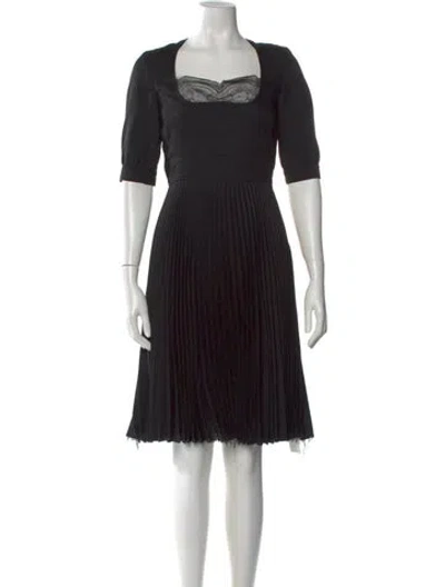 Pre-owned Givenchy Square Neckline Knee-length Dress In Black