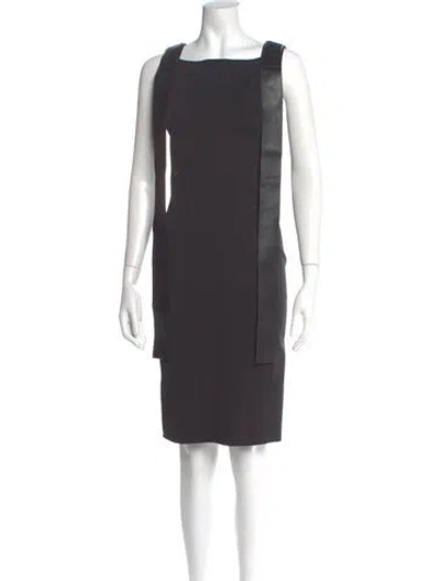 Pre-owned Givenchy Square Neckline Knee-length Dress In Gray