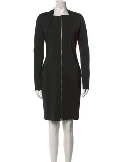 Pre-owned Givenchy Square Neckline Knee-length Dress In Green