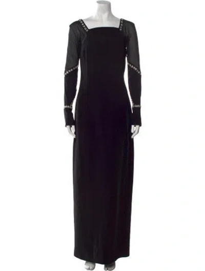 Pre-owned Givenchy Square Neckline Long Dress W/ Tags In Black