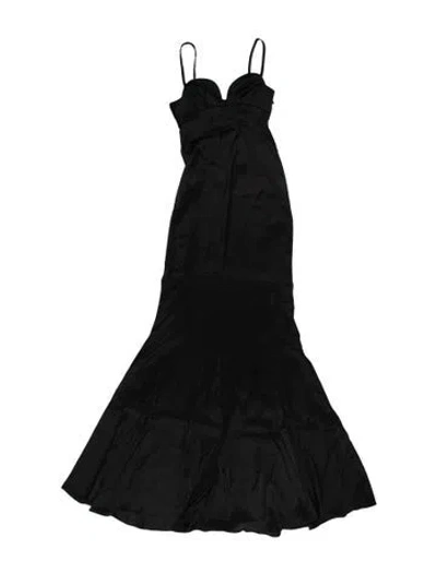Pre-owned Givenchy Square Neckline Long Dress W/ Tags In Black