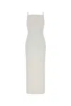 Givenchy Women White Long Dress With Square Neckline And Rear Single Slit In Viscose Blend Woman In White