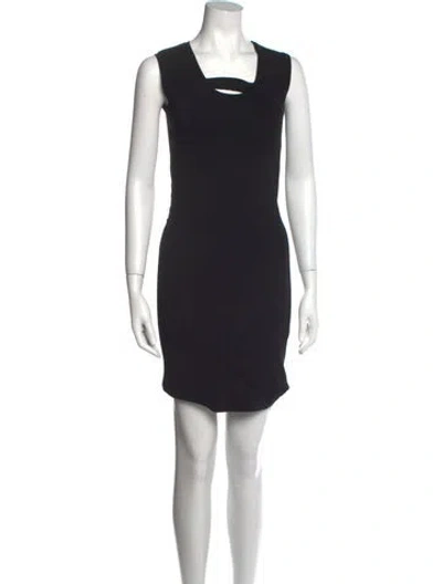 Pre-owned Givenchy Square Neckline Mini Dress In Black