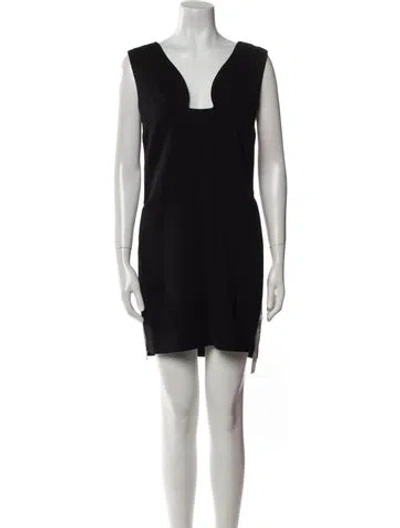 Pre-owned Givenchy Square Neckline Mini Dress In Black
