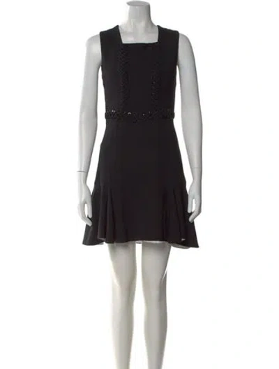 Pre-owned Givenchy Square Neckline Mini Dress In Black