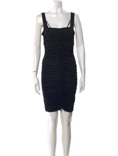 Pre-owned Givenchy Square Neckline Mini Dress In Black