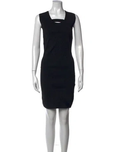 Pre-owned Givenchy Square Neckline Mini Dress In Black