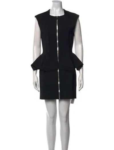Pre-owned Givenchy Square Neckline Mini Dress In Black