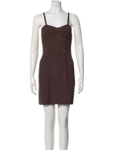 Pre-owned Givenchy Square Neckline Mini Dress In Brown