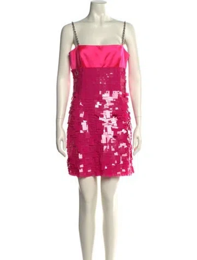 Pre-owned Givenchy Square Neckline Mini Dress In Pink