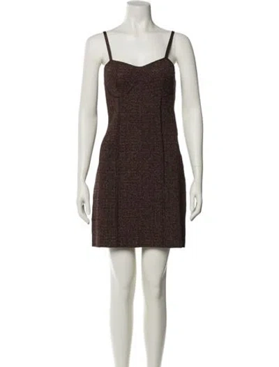 Pre-owned Givenchy Square Neckline Mini Dress W/ Tags In Brown