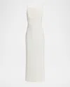Givenchy Women White Long Dress With Square Neckline And Rear Single Slit In Viscose Blend Woman In White