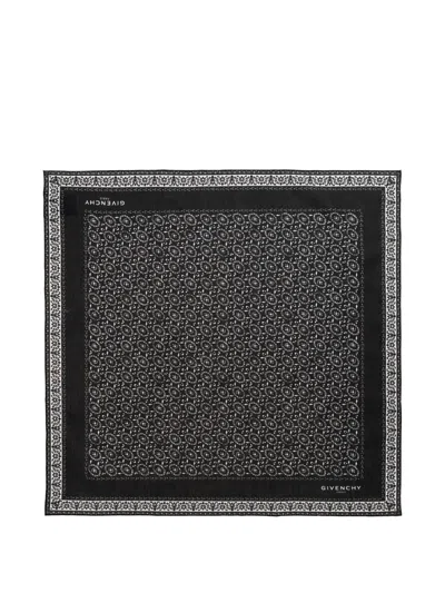 Givenchy Logo Detailed Square Scarf In Black