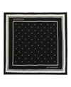 Givenchy Square Silk Scarf With Bold Logo And Striped Trim In Black