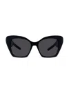 Givenchy Square Sunglasses In Shiny Black & Smoke