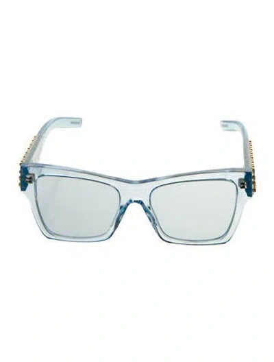 Pre-owned Givenchy Square Tinted Sunglasses In Blue