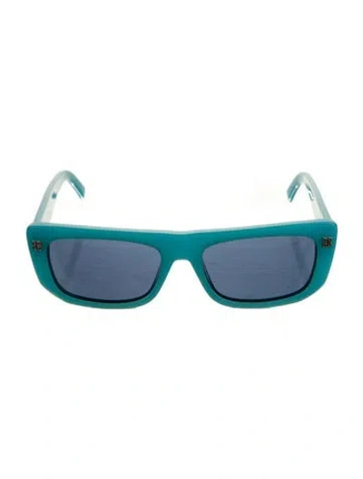 Pre-owned Givenchy Square Tinted Sunglasses In Blue