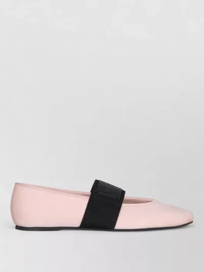 Givenchy Square Toe Ballerina Shoes Elastic Strap In Pink