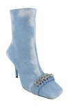 Givenchy Square Toe Denim Ankle Boot In Multi