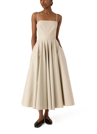 Givenchy Square-necked Long Dress In Neutral