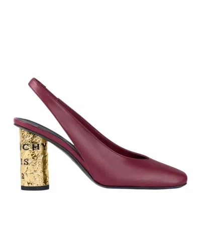 Givenchy Square-toe High-heeled Sandals In Burgundy
