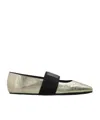 Givenchy Sliced Metallic Leather Ballet Flats In Gold