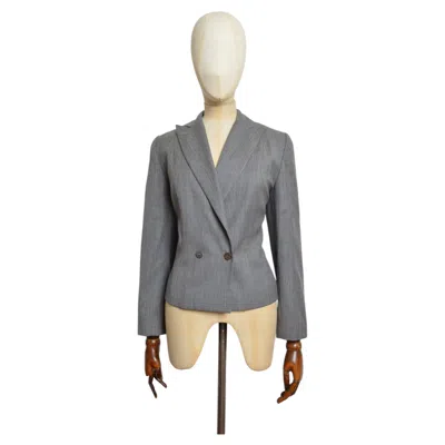 Pre-owned Givenchy S/s 1997  By Alexander Mcqueen Grey Tailored Blazer Jacket In Gray