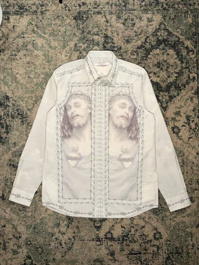 Pre-owned Givenchy S/s2016  By Ricardo Tisci ‘jesus In Thorns' Shirt In Blue