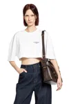 Givenchy Cropped Fit T-shirt In Cotton With Stamp Print Clothing In White