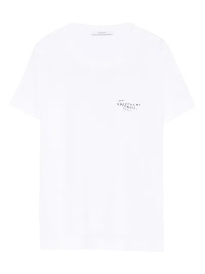 Givenchy Stamp Print Cotton Crew Neck T-shirt In White
