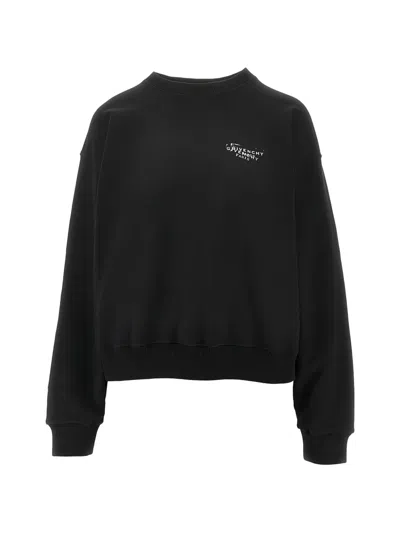 Givenchy Stamp-print Crew-neck Sweatshirt In Black